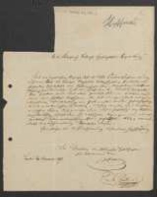 Brief von Philipp Karl Ludwig Hoffmann von Pharmaceutische Gesellschaft der Pfalz an Regensburgische Botanische Gesellschaft