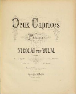 II caprices pour piano ; op. 49. No. 1, Fa majeur