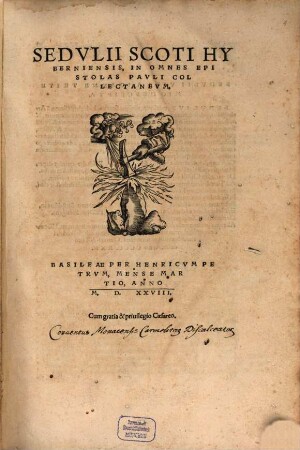 Sedvlii Scoti Hyberniensis, In Omnes Epistolas Pavli Collectanevm