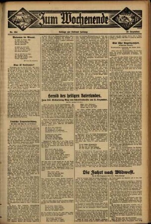 Zweite Ausgabe vom Sonntag, den 10. Dezember 1933.