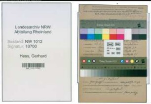 Entnazifizierung Gerhard Hess , geb. 28.02.1905 (Monteur)