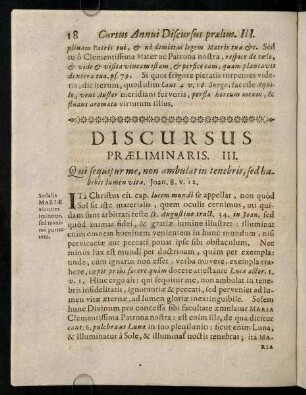 18-26, Discursus Praeliminaris III.