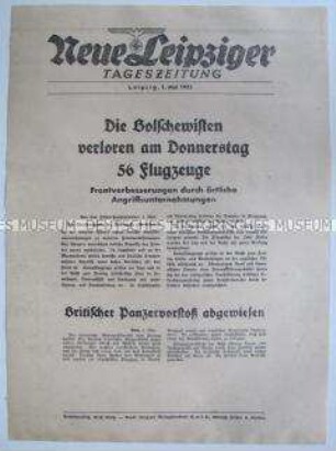 Extrablatt der "Neuen Leipziger Tageszeitung" u. a. zu Abschüssen von sowjetischen Flugzeugen