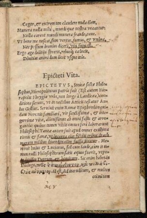 Epicteti Vita