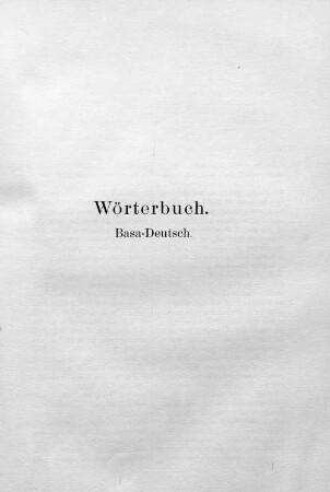Wörterbuch. Basa-Deutsch.
