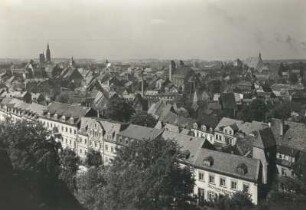 Blick vom Turm der Kirche St. Jacobi : Freiberg (Sachsen), Blick vom Turm der Kirche St. Jacobi nach Westen