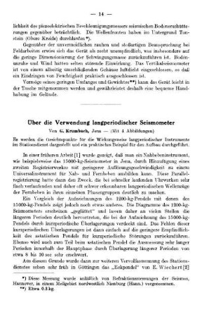 Über die Verwendung langperiodischer Seismometer