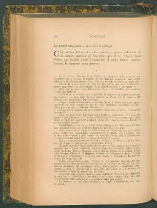 La poesía uruguaya a la crítica uruguaya
