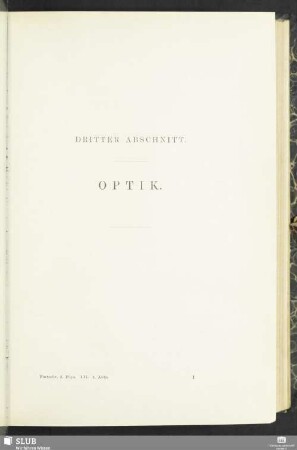 Dritter Abschnitt. Optik