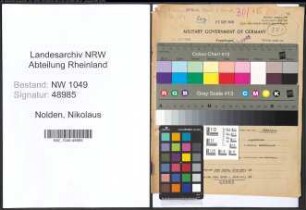 Entnazifizierung Nikolaus Nolden , geb. 01.07.1901 (Spediteur)