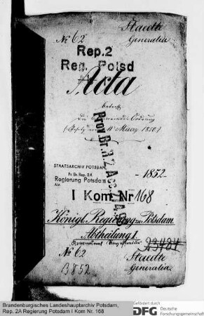 Ausführung der Gemeindeordnung vom 11. März 1850