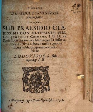 Theses de successionibus ab intestato