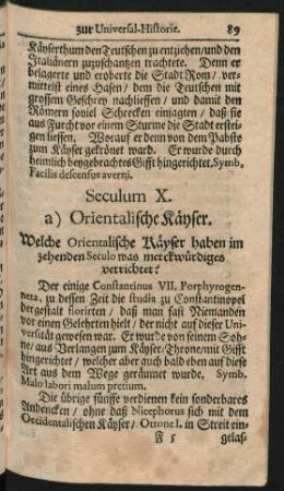 Seculum X. - Seculum XVIII.