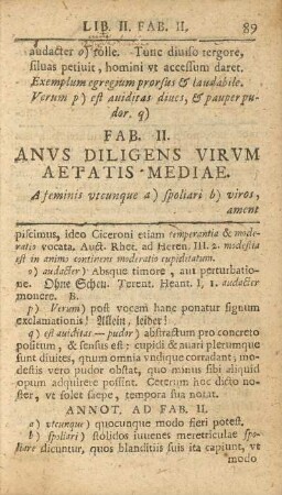Fab. II. Anvs Diligens Virvm Aetatis Mediae