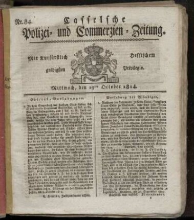 Nr. 84, Mittwoch den 19ten October. 1814