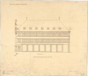 Fischer, Theodor; Würzburg, Münsterplatz; Sparkasse - Westseite (Ansicht)