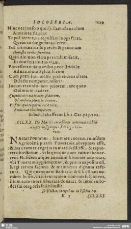 CCLXX. De Mariti cuiusdam commemorabili amore insignique fide erga uxorem