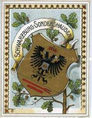 Postkarte mit Wappen des Fürstentums Schwarzburg-Sondershausen