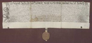 Gültverschreibung von Heinrich Jöcher und seiner Frau Barbara, beide zu Pforzheim, über 40 Gulden Hauptgut, für das sie jährlich zwei Gulden an die geistliche Verwaltung zu Pforzheim zahlen.