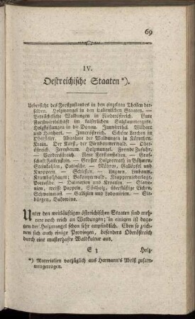 IV. Oestreichische Staaten.