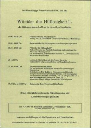 Wi(e)der die Hilflosigkeit!