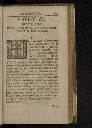 Caput IV. Practicum, Usum Institutæ Tractationis Breviter Ostendens.