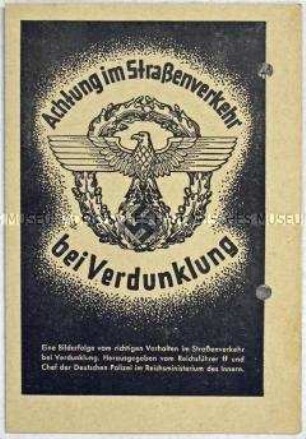 Illustriertes Faltblatt mit Verhaltensregeln bei Dunkelheit im Straßenverkehr