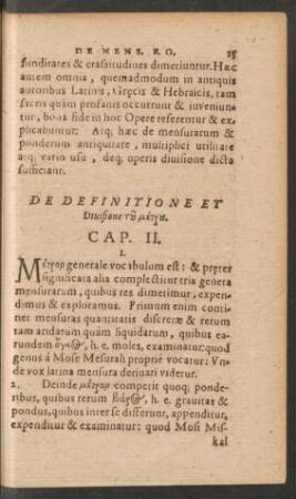 De Definitione et Divisione ... Cap. II.