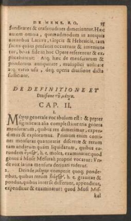 De Definitione et Divisione ... Cap. II.