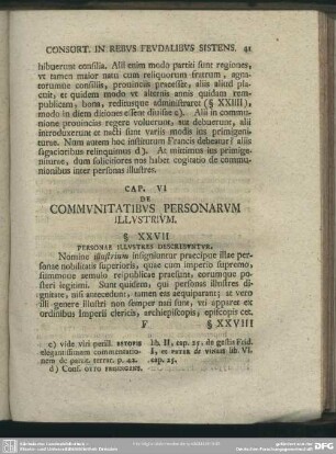 Cap. VI De Communitatibus Personarum Illustrium