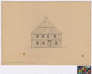 Schlalach (Kreis Zauch-Belzig): Hof [Nichelmann]. Bauernhaus (Giebelansicht)