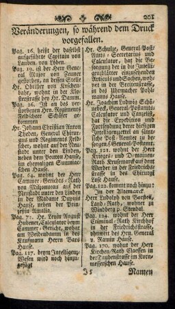 Veränderungen, so während dem Druck vorgefallen