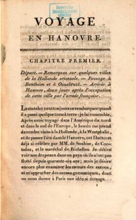 Voyage en Hanovre