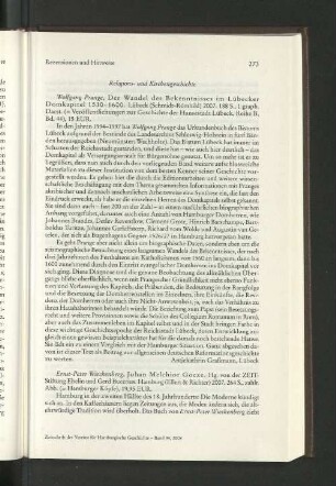 Rezensionen und Hinweise: Religions- und Kirchengeschichte