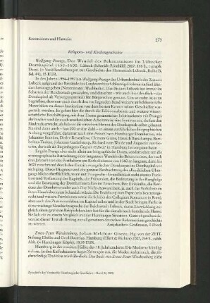 Rezensionen und Hinweise: Religions- und Kirchengeschichte