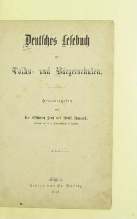 Deutsches Lesebuch für Volks- und Bürgerschulen