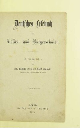 Deutsches Lesebuch für Volks- und Bürgerschulen