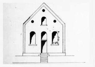 Nußloch, HD; Betsaal, Frontansicht (Bauplan von 1890)