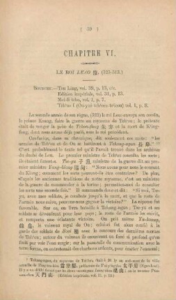 Chapitre VI. Le roi Leao (525-513.)