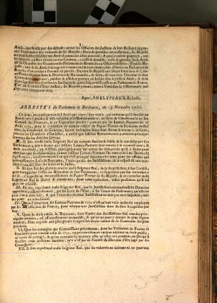 Arresté du parlement de Provence aux chambres assemblées du 30 Octobre 1755