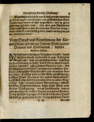 [II.] Vom Beruff und Annehmung der Kirchen-Diener/ [...]
