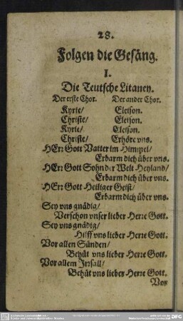 Folgen der Gesäng