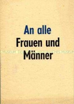 Wahlaufruf der Nationalen Front des demokratischen Deutschland zu den Wahlen der Volkskammer und Bezirkstage