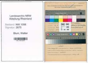 Entnazifizierung Walter Blum , geb. 02.01.1907 ()