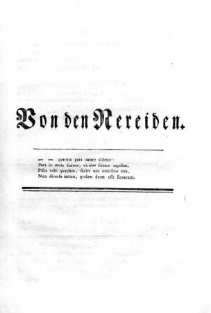 Von den Nereiden