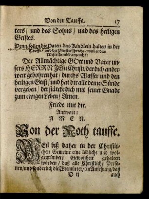 Von der Noth tauffe.
