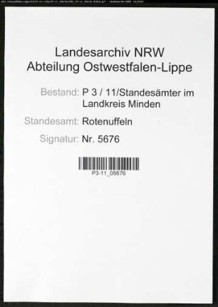 Sterberegister Standesamt Rothenuffeln