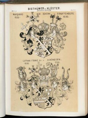 Taf. 118. Bamberg Bisthum. - Marquard Seb. Schenk v. Stauffenberg. 1683 - 1693. - Lothar Franz Gr: v. Schönborn. 1693 - 1729