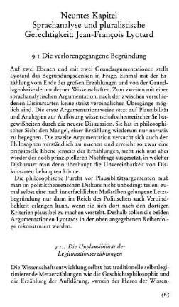 9.1 Die verlorengegangene Begründung