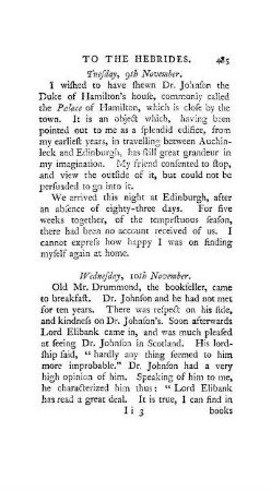 November 9. - The Duke of Hamilton's house. Arrive at Edinburgh.